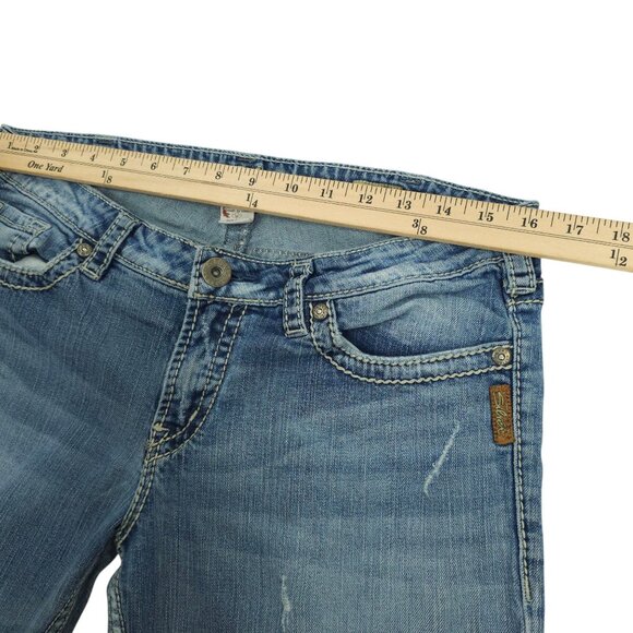 Silver Jeans Alex Bootcut Womens Size 33 Distressed Low Rise Med Wash Denim - Picture 7 of 15